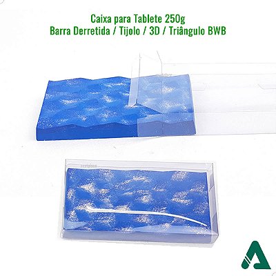 Embalagem para Tablete 250g Acetato PXTAB-250g (14x7,2x2,4cm) (Kit 500un) Barra Derretida, Tijolo, 3D, Triângulo BWB
