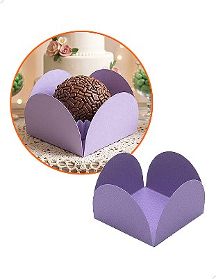 Forminha Papel Roxa Kit 200un Caixeta para Docinhos Buffet Noivado Debutante Aniversário Cod.FPROXA