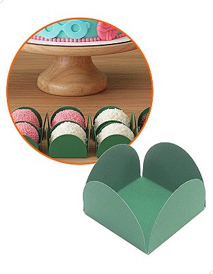 Forminha de Papel Verde Escuro 200un Caixetas Decorativas para Docinhos de Festas Cod.FPVDESC