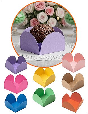 KIT 200un Forminhas 4 Pétalas Doces Finos Brigadeiro Decoração Festa Casamento Aniversário