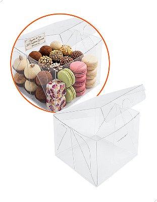 Embalagem Caixa de Acetato PX-4 (10x10x8 cm) (50un) Caixa de Plástico Transparente