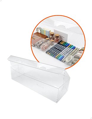 Caixinhas de Plástico Transparente PX-2 (26x9.5x6 cm) (500un) Embalagens de Acetato