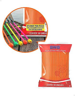 Canudo para Ponteira Inteligente Dedo Duro Balancinho Pesca Molinete Palito Pequeno Laranja Sólido nº09 Cod.9475