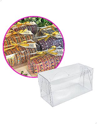 Caixa de Acetato para Guardanapos e Artesanatos PX-205 (12x6x6 cm) (100un) Embalagem de Plástico Transparente