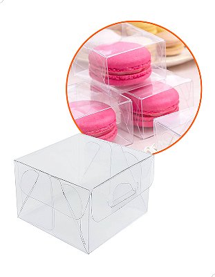 75 Caixa Acetato BAX-206 5x5x3cm Ideal para Macaron Doces Bem Casados Envio rápido e seguro