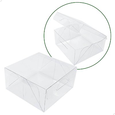 Caixa de Acetato BAX-49 (8x9x4,5 cm) (100un) Embalagem de Plástico Transparente