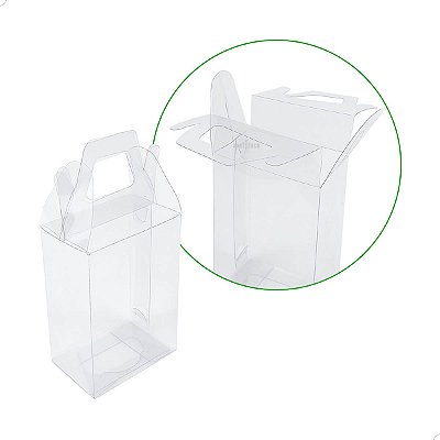 Caixa de Acetato Maleta PX-51 (6,5x4x9 cm) (100un) Embalagem de Plástico Transparente