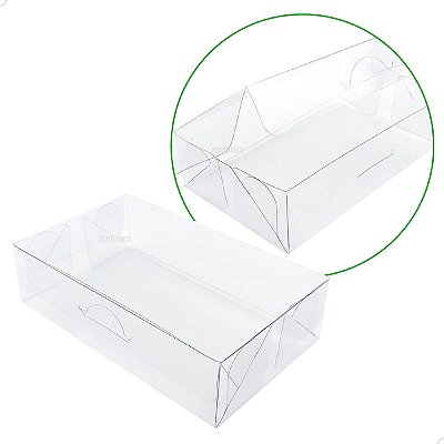 Caixa de Acetato Plástico Transparente PX-54 (15x8x3,5 cm) (100un) Caixa para Embalagem