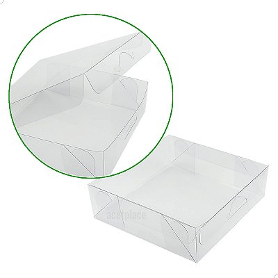 Caixa de Acetato PX-55 (9,5x9,5x5,5 cm) (100un) Embalagem de Plástico Transparente, Caixa para Embalagem