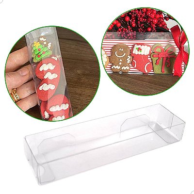 Caixa para Biscoitos Caixa de Acetato PX-245 (3,5x2x13 cm) (100un) Embalagem de Plástico Transparente