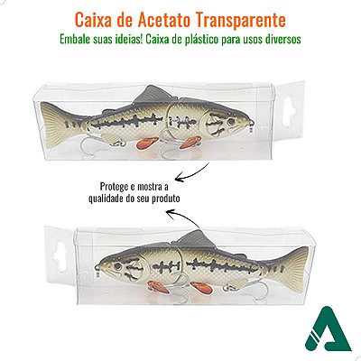 Caixa para Isca Artificial PX-253 (3,5x2,5x12,5 cm) (100un) Expositor Colecionador Peixe Iscas