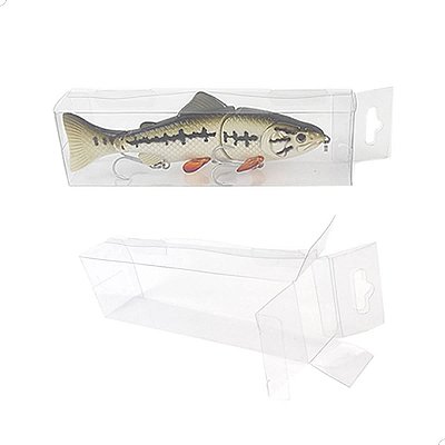 Embalagem de Acetato PX-259 (5x4x22 cm) (500un) Caixa para Isca Artificial Colecionador, Caixa de Plástico Transparente