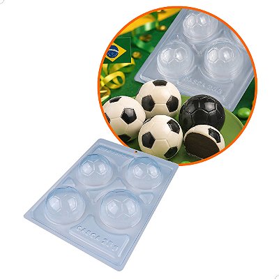 Forma para Chocolate com Silicone Bola De Futebol 65mm Copa Do Mundo Cod.10034 BWB