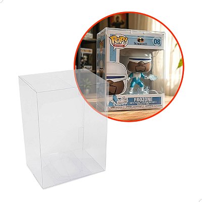 Kit 4 Caixa Protetora para FunkoPop 10cm Padrão 11,7x9,2x16,2cm Boneco Cabeçudo (0,20mm)