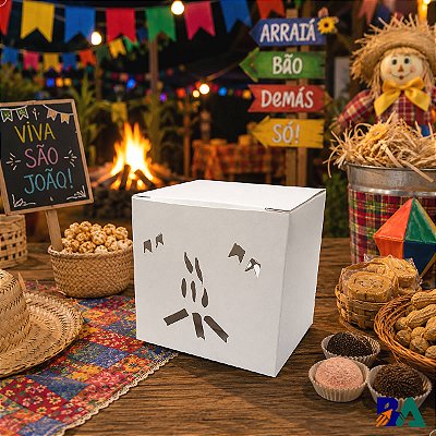 Kit 15 Caixa Fogueira Surpresa Arraiá Doce Quadrilha Caipira
