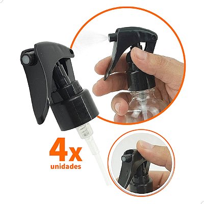 Kit 4 Válvula Mini Gatilho Trigger Lisa Preta rosca 24mm R24/410 (M.GAT24/PRETA)