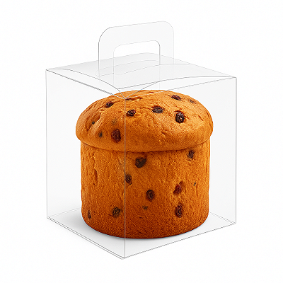 Caixa de Acetato PX-Tone 100g (10x10x12,5 cm) (10un) Embalagem para Bolos, Bentô Cake e Panetone, Caixa Maleta