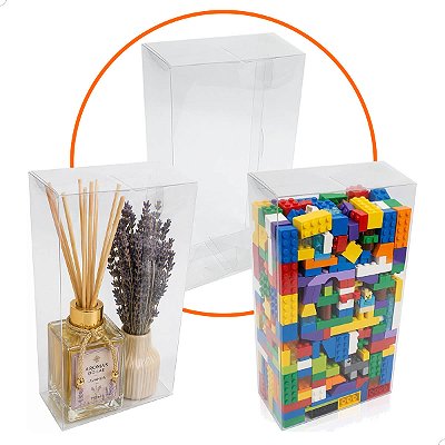 Caixa de Acetato PXPOP-2 (10,2x5,1x18,9 cm) (25un) Embalagem Transparente para Lembrancinhas