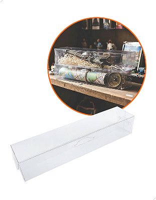 Caixa de Acetato PX-25 (24,5x5,5x4,5 cm) (25un) Embalagem de Plástico Transparente