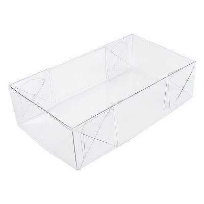 Caixa de Acetato P-27 (13x7.5x3.5 cm) (25un) Tampa e Fundo Embalagens de Plástico Transparente