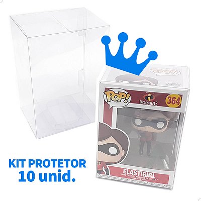 FunkoPop Caixa Protetora Funko 10cm Case Embalagem Transparente KIT 10un Funkopop-1 (0,20mm)