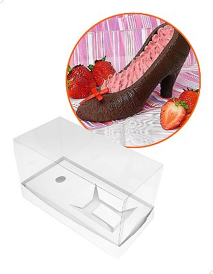 KIT 25un Caixa para Sapato de Chocolate (21x10x12 cm) Embalagem e Berço Branco Cod.26203