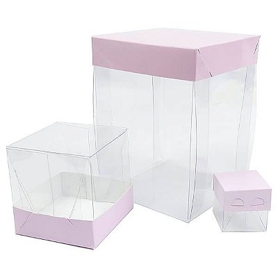 Caixa de Acetato com Base Lilas Lisa (50pçs)