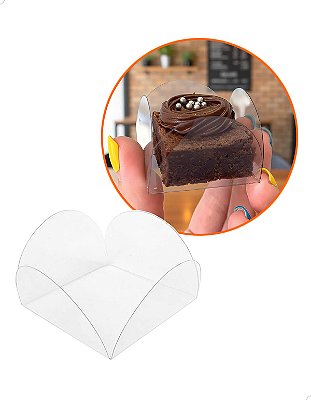 1.000 Forminha Decorativa para Docinhos ACF-30 (4x4x2.5 cm) Forminha Caixeta Dobravel de Acetato