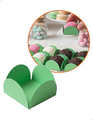 Forminha Papel Verde Claro Kit 100un Lembrancinha Brigadeiro Beijinho Bicho de Pé Cod.FPVDCLA