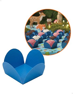 Forminha de Papel Azul Royal 100un Caixeta para Docinhos Festas Decoração Lembrancinhas Cod.FPAZROY