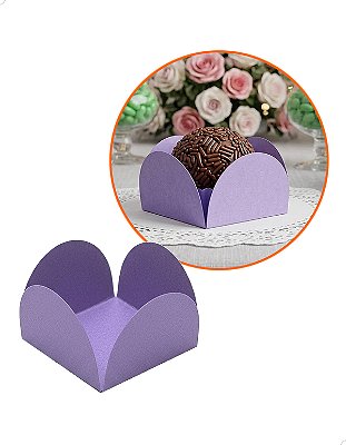 Forminha Papel Roxa Kit 100un Caixeta para Docinhos Buffet Noivado Debutante Aniversário Cod.FPROXA