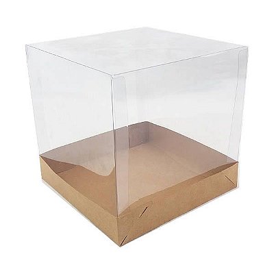 Caixa de Acetato PMB-515 Kraft (15cm) (10un) Caixa para Mini Bolo, Caixa para Panetone