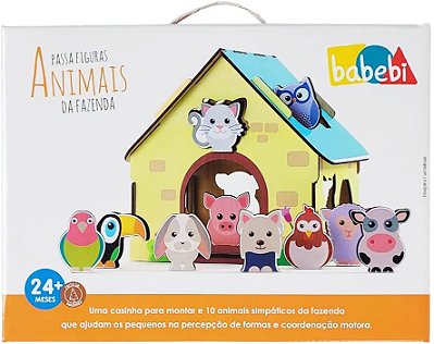 Brinquedo Educativo Passa Figuras Animais Da Fazenda - Babebi