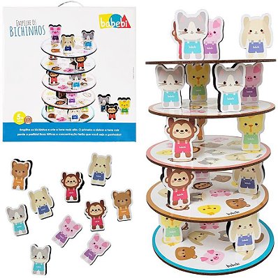 Brinquedo Educativo Empilhe os Bichinhos