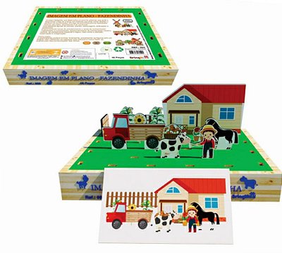 Brinquedo Educativo Imagem em Plano Fazendinha Brinqmutti