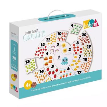 Brinquedo Educativo e Pedagógico Quebra-Cabeça Conte Até 20 - Babebi