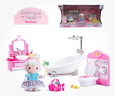 Casinha Feliz Conjunto Banheiro E Acessórios Zoop Toys