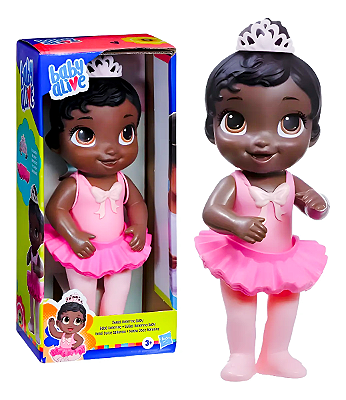 Boneca Baby Alive Articulada Doce Bailarina Negra Com Acessórios