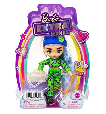 Boneca Barbie EXTRA Mini Blusa Verde Smile Mattel HGP62