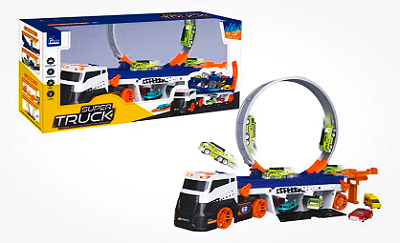 Super Truck Pista Do Looping Com Garagem Luz E Som - Fênix