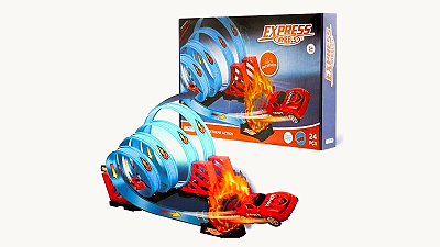 Pista de Corrida Extreme Action com 4 Loop e Carrinho Multikids