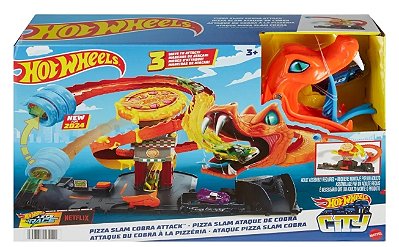 Pista Hot Wheels com Carrinho - Ataque da Cobra à Pizzaria - Mattel