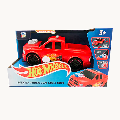Carro Hot Wheels Pick-up Truck com Luz e Som 20Cm BR1820 - Multikids