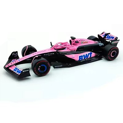 Bburago - BWT Alpine F1 Equipe 2023 A523 Bahrain - Carro de fórmula de corrida rosa/plana