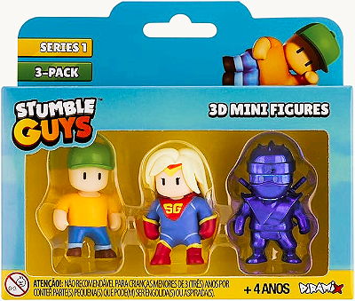 Stumble Guys Kit Figuras 3D Mr STBL, Super Gal, Dynamitron, RB Cupid Estrela