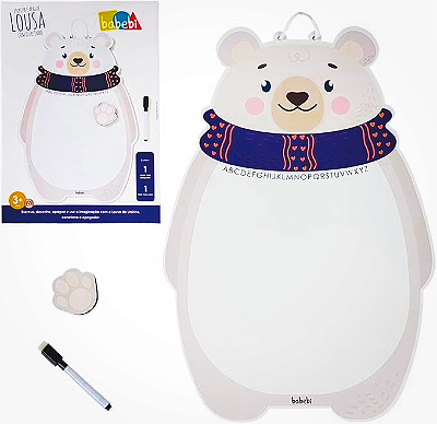Lousa Escreva e Apague com Ursinho Urso Brinquedo Educativo Babebi