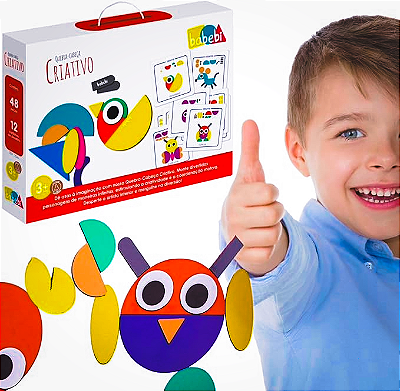 Brinquedo Educativo Quebra Cabeças Criativo Madeira - BABEBI