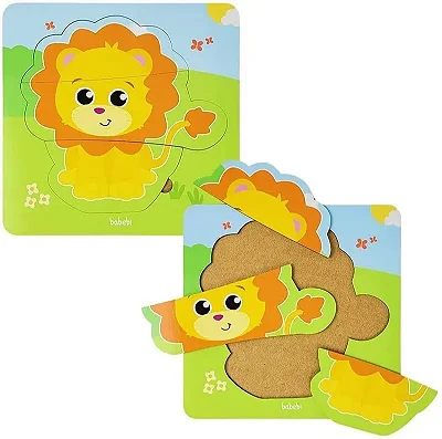 Quebra- Cabeça Baby Leão 3 Peças Babebi 8015