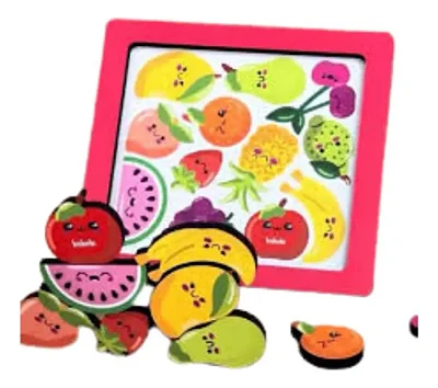 Brinquedo De Madeira Educativo Monte E Empilhe Frutas Babebi
