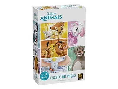 Quebra-cabeça 60 Peças Disney Animais Puzzle - Grow